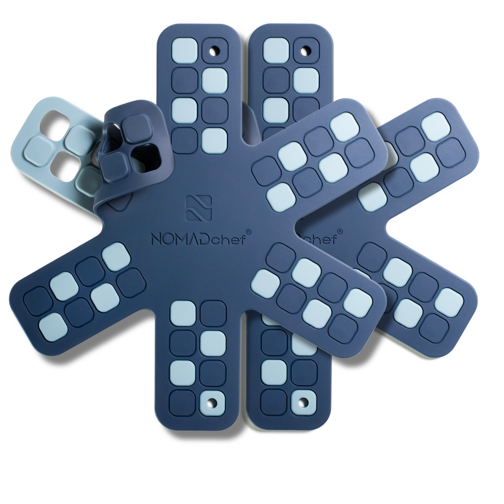 NOMADchef HeatPanGuard 2 Medium Silicone Trivets – Navy & Sky 