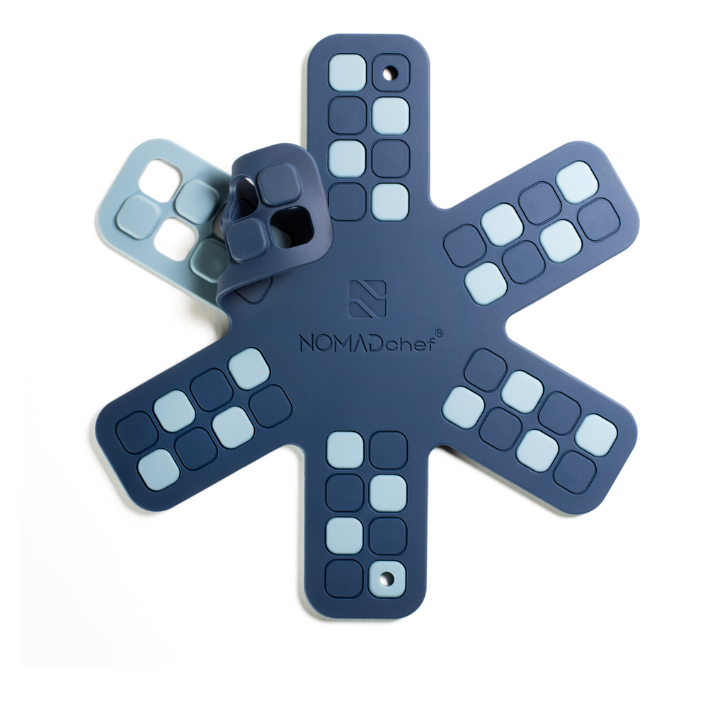 NOMADchef HeatPanGuard Small Silicone Trivets – Navy & Sky 