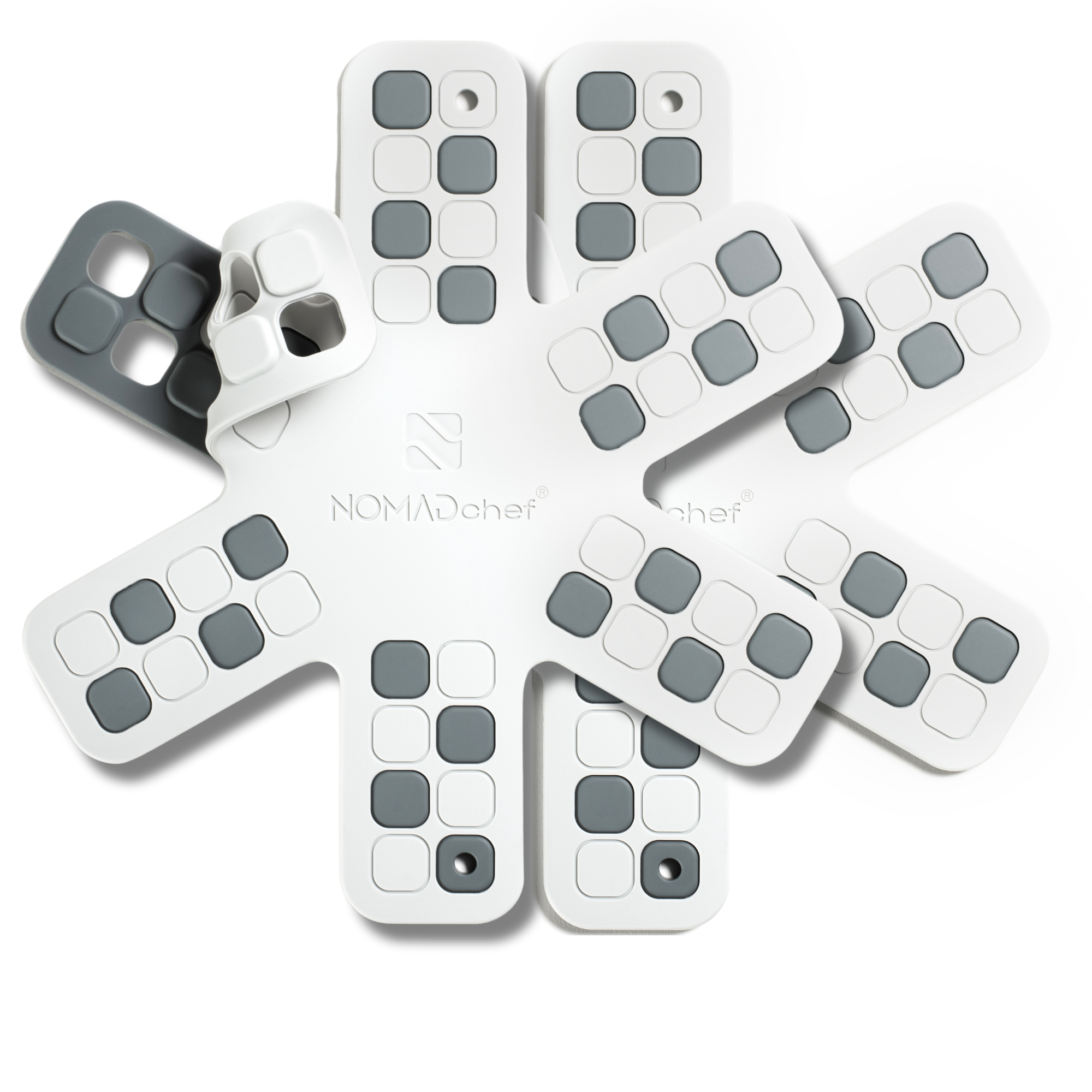 NOMADchef HeatPanGuard 2 Medium Silicone Trivets  – Snow & Slate 
