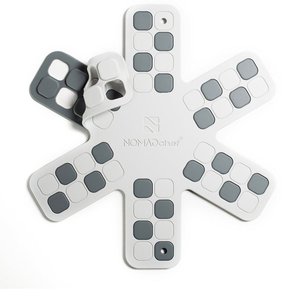 NOMADchef HeatPanGuard Medium Silicone Trivets  – Snow & Slate 