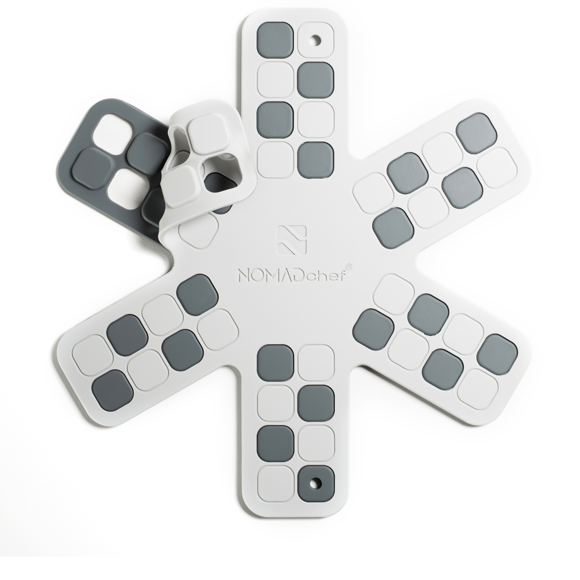 NOMADchef HeatPanGuard Medium Silicone Trivets  – Snow & Slate 