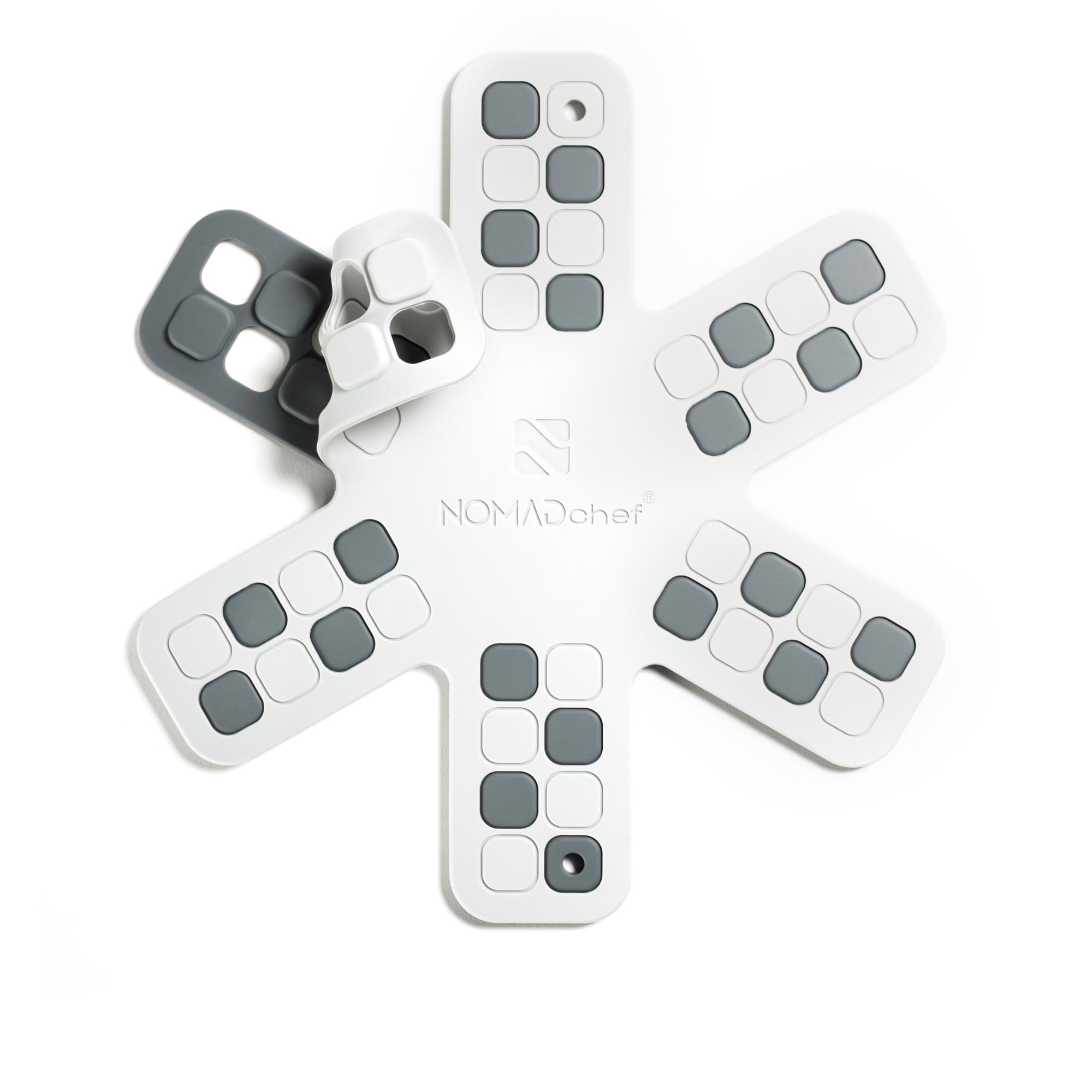 NOMADchef HeatPanGuard Small Silicone Trivets  – Snow & Slate 